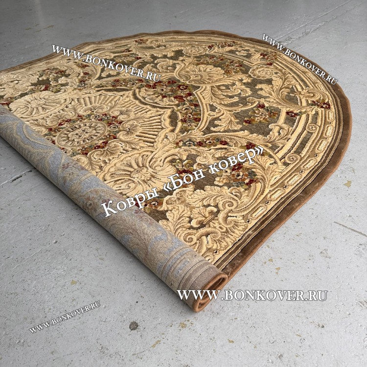 Тонкий Ковер из Вискозы Медальон Дизайн 22273 Овал