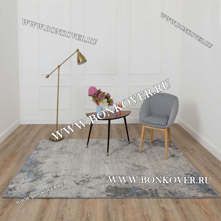 Ковер Абстракция Дизайн 89 Серый с Синим