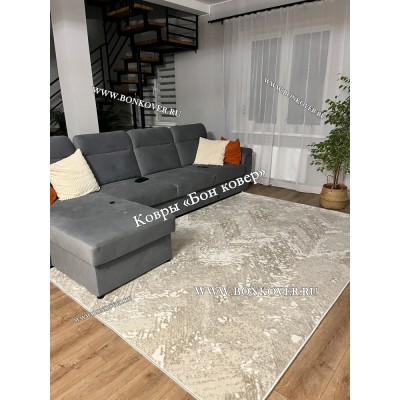 Белый с Серым Ковер Для Гостиной Арт 29951