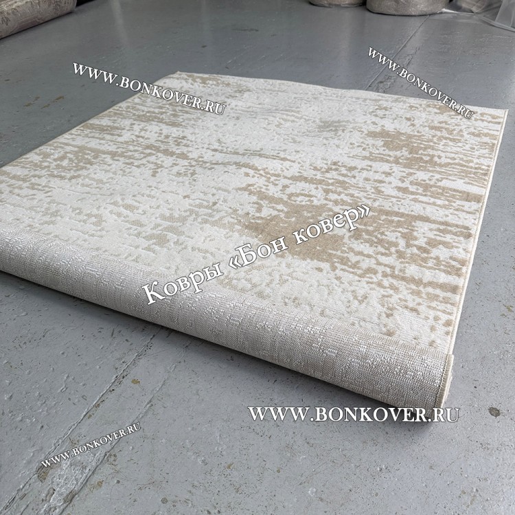 Ковер Лайт Карпет New 8 Дизайн 04 Белый с Бежевым